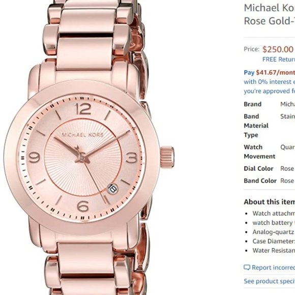 Michael Kors Rose Gold Watch MK3486 - Picture 1 of 7